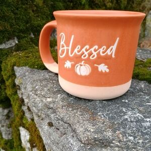 Brand New pumpkin color stoneware mug, inspirational mug